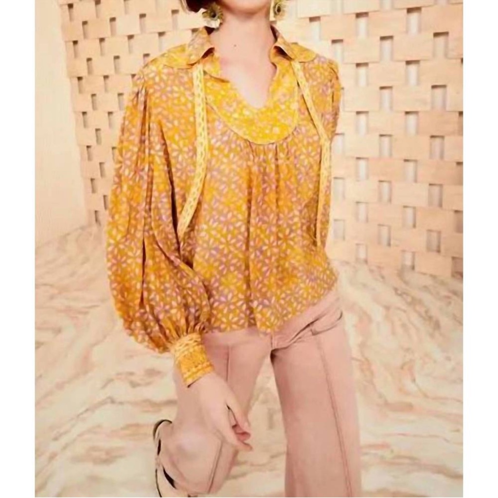 New Ulla Johnson Aninda Blouse In Citrine Xs Nwt
